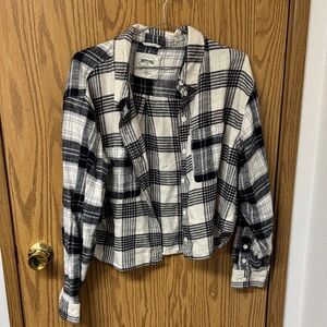 American Eagle Outfitters Black and White Checkered Utility Jacket